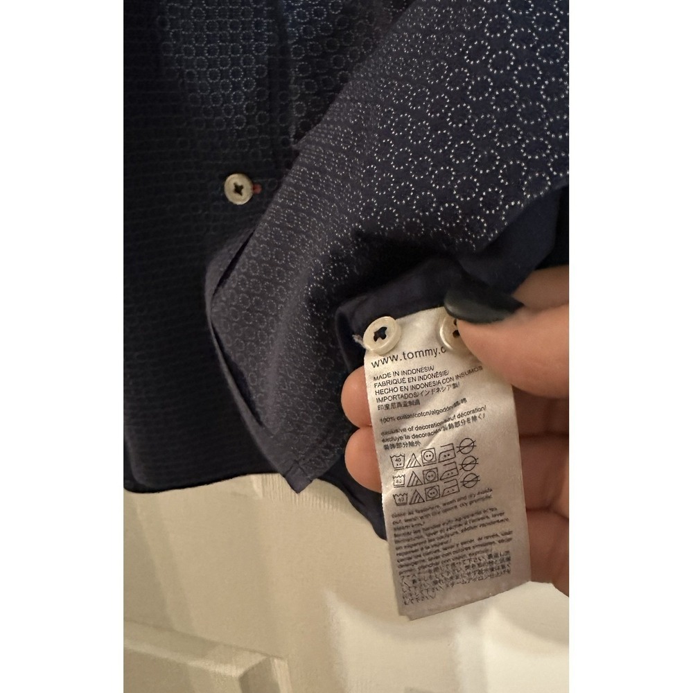 Tommy Hilfiger Men's Long Sleeve Button Down Shirt Geometric Print L - Picture 4 of 5